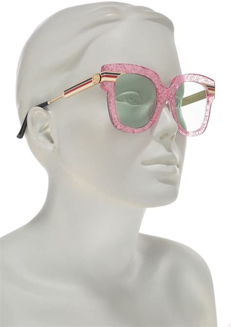 gucci 51mm oversized glitter sunglasses